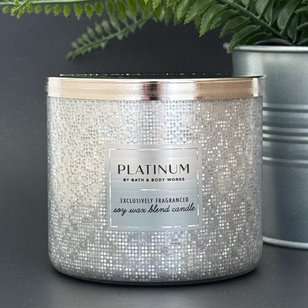 BBW Platinum Bath & Body Works 3 Wick Candle